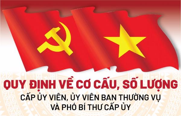 (Infographic) Quy định về cơ cấu, số lượng cấp ủy viên, ủy viên ban thường vụ và phó bí thư cấp ủy