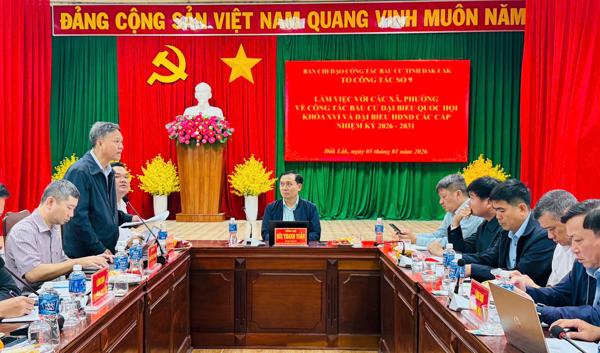 Tổ Công tác số 9 của Ban Chỉ đạo công tác bầu cử tỉnh làm việc với 11 xã, phường trên địa bàn tỉnh