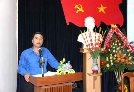 Đồng chí Phan Quang Ngọc – Bí thư Đoàn khối các cơ quan tỉnh phát biểu ý kiến tại Đại hội