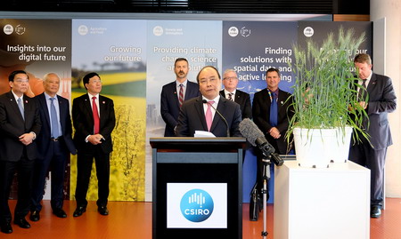 Thủ tướng Nguyễn Xuân Phúc phát biểu tại buổi thăm CSIRO.